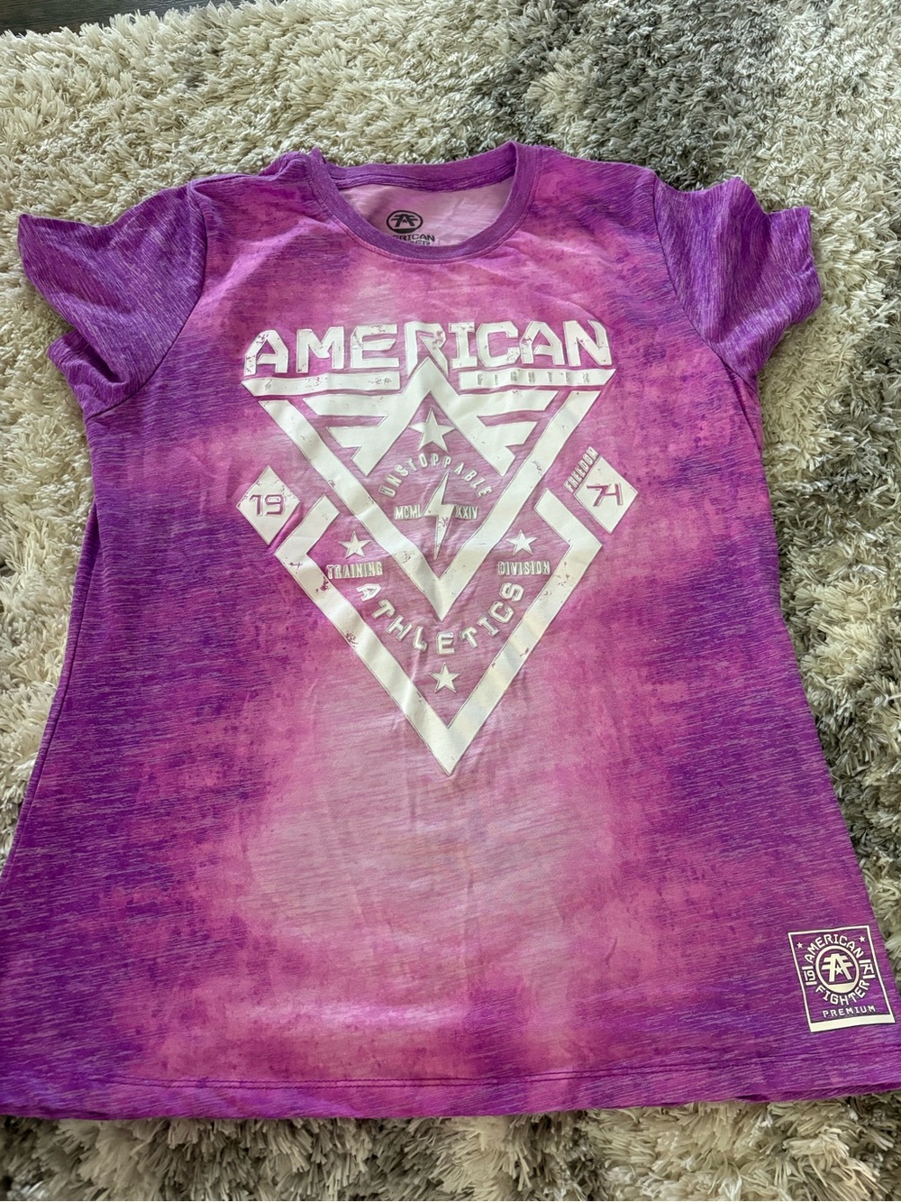 American Fighter Purple Tie-Dye Graphic Tee